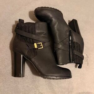 Juicy Couture Women's Chunky Heel Zipper‎ Detail Ankle Boots Size 9.5 Black